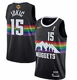 Men's Denver Nuggets #15 Nikola Jokic Black 2023 Finals Champions City Edition Stitched Basketball Jersey,baseball caps,new era cap wholesale,wholesale hats